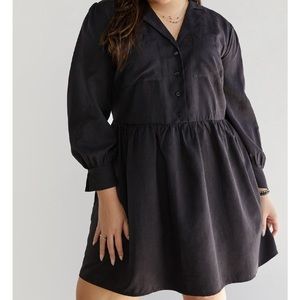 NWT Francesca's Plus Faux Suede Peplum Babydoll Winter Fall Mini Dress (size 1X)